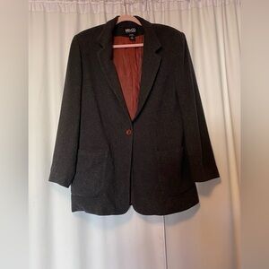 New York & Company Charcoal Blazer with Rust Lining
